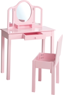 Roba Schminkset mit Hocker, Holz rosa, 68 x 32 x 106 cm