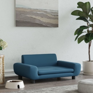 vidaXL Hundebett, Samt, Blau, 70 x 45 x 33 cm