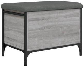 Sitzbank mit Stauraum, Holzwerkstoff, Grau Sonoma, 62 x 42 x 45 cm
