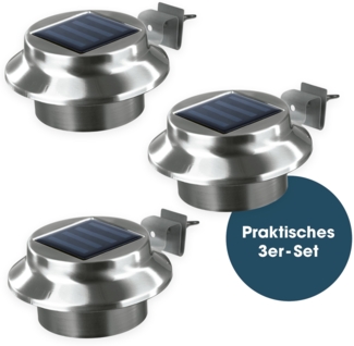 EASYmaxx Dachrinnenleuchten Solar-Leuchte Dachrinne, Edelstahl, Außenbeleuchtung, Kabellos, Beleuchtung