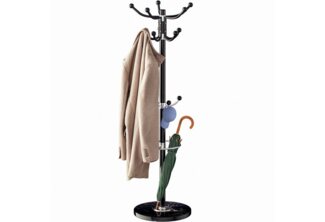 Casaria Kleiderständer, Marmorsockel Metall 14 Haken 360° Drehbar Stabil Modern 37x37x175cm