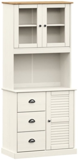 vidaXL Highboard VIGO Weiß 78x40x175 cm Massivholz Kiefer 3188305