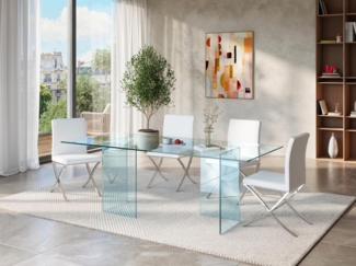 Vente-unique - Esstisch - 8 Personen - Glas - COLEDON