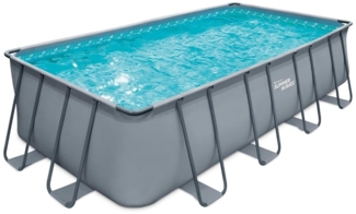 Summer Waves Elite Frame Pool | Aufstellpool rechteckig | Komplettset | Grau | 549x274x132 cm