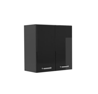Vicco Hängeschrank R-Line, Schwarz Hochglanz/Anthrazit, 60 cm
