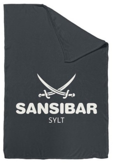 Sansibar 'Sylt' Wohndecke, 100 % hochwertiges Polyester anthrazit / offwhite, 150 x 200 cm