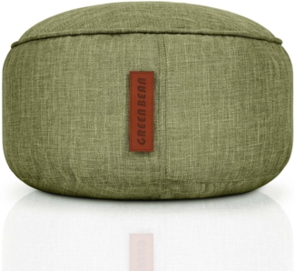 Green Bean® Sitzsack-Hocker 45x25cm mit EPS-Perlen Füllung - Sitz-Pouf für Sitzsäcke - Sitzhocker für Kinder und Erwachsene - Grün