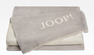 JOOP! 'Uni-Doubleface' Wohndecke, Baumwollmischgewebe, rauch / ecru, 150 x 200 cm