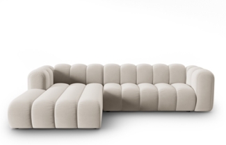 Micadoni Modulares Ecksofa Lupine 4-Sitzer Links Samtstoff Beige