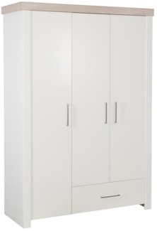 roba Kinderkleiderschrank 3-türig 'Lucy' inkl. Metallgriffen - Weiß - Holzdekor Luna Elm