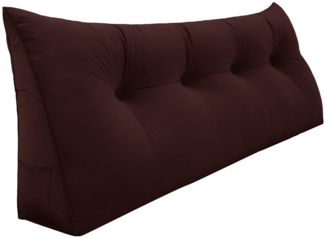 VERCART Keilkissen, Haselnuss Schokolade, Samt, 50 x 20 x 120 cm