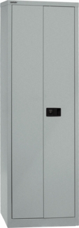 Bisley Flügeltürenschrank Universal, 4 Fachböden, 5 OH, B 600 mm, Farbe silber