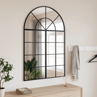 vidaXL Wandspiegel Schwarz 80x120 cm Gewölbt Eisen 3200608