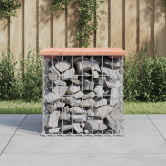 vidaXL Gartenbank aus Gabionen 43x44x42 cm Massivholz Douglasie 834336