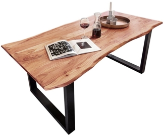 Esstisch Baumkante massiv Akazie natur 280 x 100 schwarz QUINN 80664221