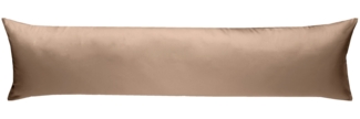 Mako Satin Seitenschläferkissen Bezug uni / einfarbig hellbraun 40x200 cm
