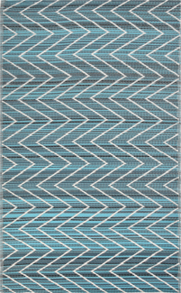 Outdoor Teppich blau 120 x 180 cm mit Zickzackmuster BALOTRA