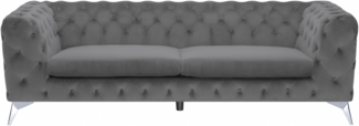 3-Sitzer Sofa Samtstoff grau SOTRA