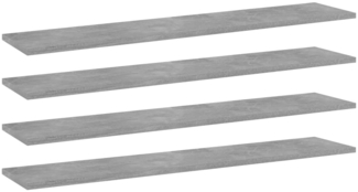 vidaXL Bücherregal-Bretter 4 Stk. Betongrau 100 x 20 x 1,5 cm Holzwerkstoff