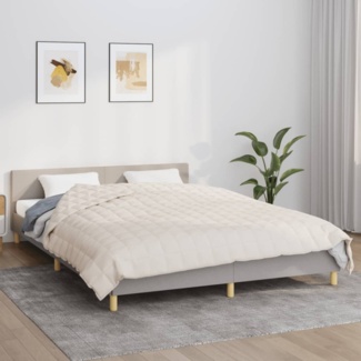 vidaXL Gewichtsdecke Stoff, 1 x Gewichtsdecke, Helle Cremefarbe, 220x235 cm, Gewebe, 11 kg