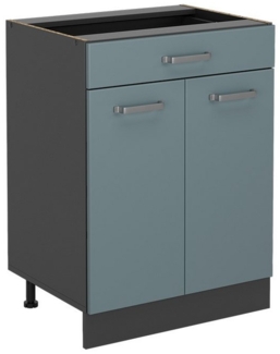 Vicco Küchenunterschrank R-Line, Blau-Grau, 60 cm mit Schublade, ohne Arbeitsplatte