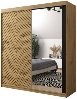 Kleiderschrank Sonter II 180 (Farbe: Artisan Eiche / Artisan Eiche + Schwarz, Größe: 180 cm, ohne Schubladen)