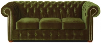 Casa Padrino Chesterfield 3er Sofa Dunkelgrün 200x90 x H. 78 cm