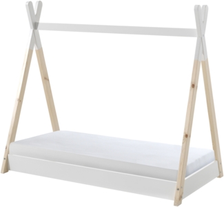 JAXX Tipi-Bett, Massivholz Kiefer natur / weiß, 70x140 cm