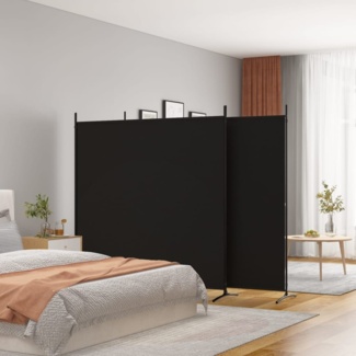 vidaXL 3-tlg. Paravent Schwarz 525x180 cm Stoff 350281