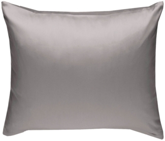 Bettwaesche-mit-Stil Mako-Satin / Baumwollsatin Bettwäsche uni / einfarbig dunkelgrau Kissenbezug 40x40 cm