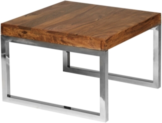 Wohnling Sheesham Beistelltisch, Massivholz, Dunkelbraun, 60 x 60 cm