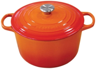 Le Creuset Signature Gusseisen-Bräter mit Deckel, Für alle Herdarten und Induktion geeignet, Rund, Ofenrot, 24,0 cm, 5