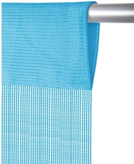 Fadenvorhang mit Stangendurchzug, individuell kürzbare Gardine, moderner und eleganter Dekorationsartikel in vielen Farben und Ausführungen (B140xL250 cm/hellblau - himmelblau)