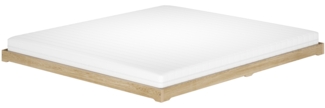 Futonbett 160x200 platzsparend extra niedriges Loftbett Esche geölt V-60.47E-16Rollrost und Matratze inkl.