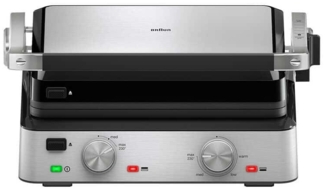 Braun 'CG 7020' Kontaktgrill, Edelstahl silber / Gusseisen schwarz, 2000 Watt, 17,3 x 36,5 x 31,5 cm