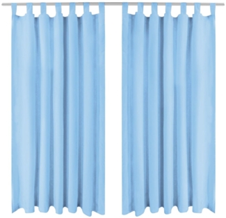 vidaXL Vorhänge Mikro-Satin 2 Stk. mit Schlaufen 140 x 175 cm Türkis 132219