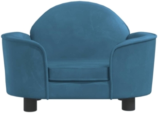 vidaXL Hundebett, Samt, Blau, 45 x 40 x 66 cm