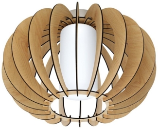 Eglo 95597 Deckenleuchte STELLATO 1 - Holz, Glas ahorn, weiß 1X40W H:27,5 Ø 40cm