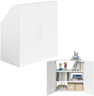 Bellamio 'Aland' Dachschrägenregal mit Türen, weiß, 100x52x90 cm, Schrank für Dachschräge mit 3 Fächern