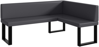 MEBLINI Eckbank für Esszimmer - Küchenbank - Essecke - Sitzecke Küche - TONI - U-Beine 128x168x87cm Rechts - Grau Kunstleder