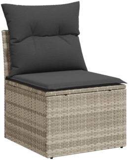 vidaXL Gartensessel ohne Armlehnen mit Kissen Hellgrau Poly Rattan 366190