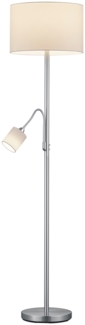 TRIO Leuchten LED Stehlampe wechselbar / dimmbar, Metall / Stoff cremeweiß, Höhe 170cm