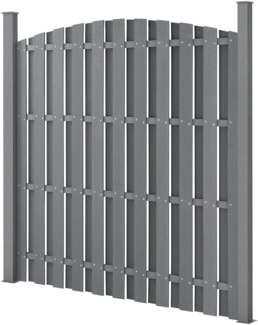 WPC Gartenzaun 185x193 cm Rund Grau neu. holz