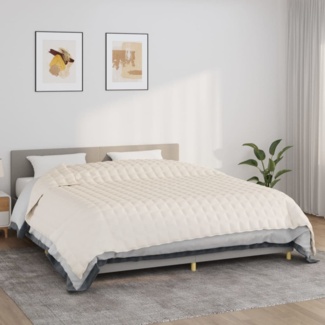 vidaXL Gewichtsdecke Stoff, 1 x Gewichtsdecke, Helle Cremefarbe, 220x260 cm, 100 % Baumwolle, 15 kg