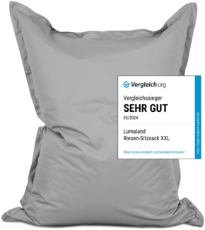 Lumaland 'Luxury' XXL-Sitzsack, Indoor & Outdoor, Silbergrau, Polyester, 380 l