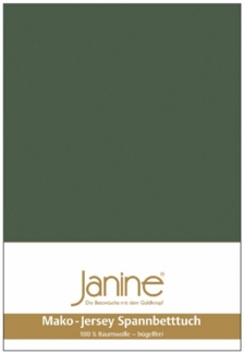 Janine Mako-Jersey Spannbetttuch Spannbettlaken 100% naturreine Baumwolle 76 olivgrün 90-100cm x 190-200cm