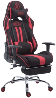 CLP Racing Gaming Bürostuhl Limit V2 Stoff höhenverstellbar und drehbar,schwarz/rot mit Fußablage