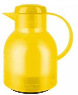 Emsa Samba Isolierkanne 508950 | 1 Liter | Quick Press Verschluss | 100% dicht | 12h heiß, 24h kalt | Transluzent Hellgelb
