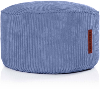 Green Bean® Indoor Sitzhocker Pouf 45x25cm EPS-Perlen Füllung & Cordstoff Kuschelig Weich Waschbar - Blau