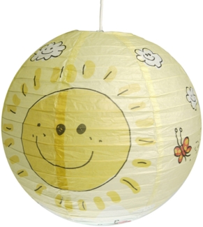 Papier Lampenschirm fürs Kinderzimmer mit fröhlichem Sonnen Motiv Ø 40cm